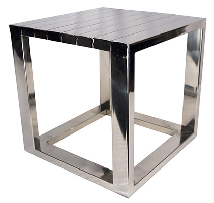 Silver Cube Shaped Stool